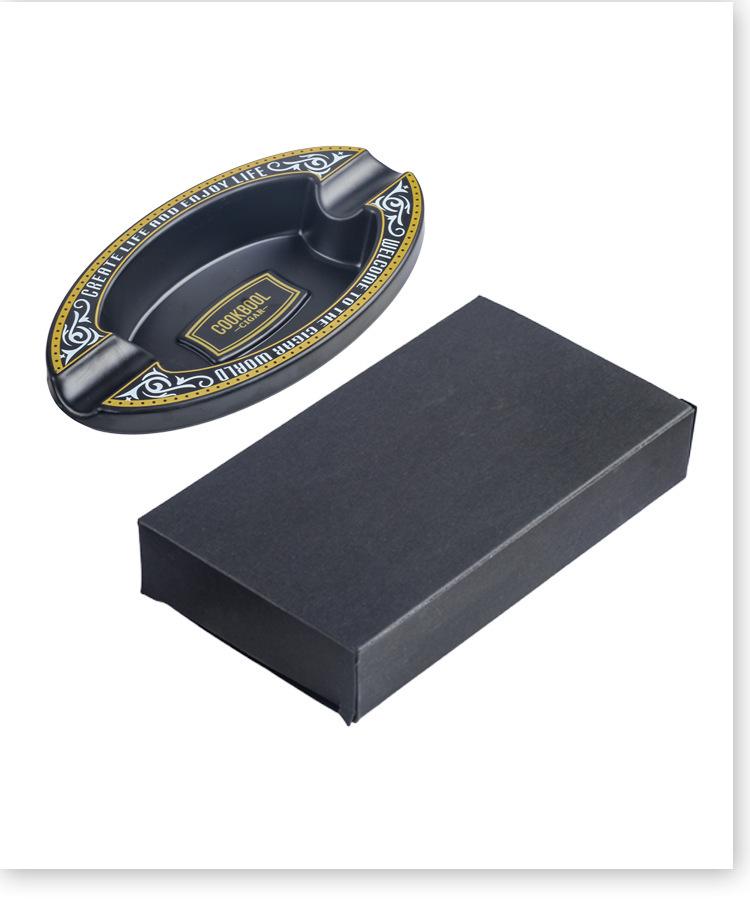 Elegant Dual Slot Melamine Cigar Ashtray - Lightweight and Portable Smoking Accessory