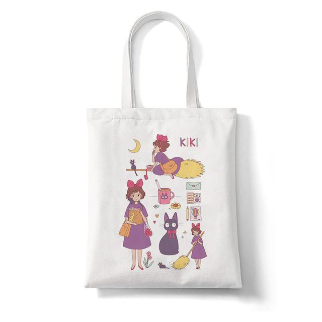 Женская сумка для покупок Kiki's Служба доставки Тоторо Студия Аниме Большая Сумка Холст Сумка Сумка-шоппер Сумка-тоут с героями мультфильмов Сумки на плечо