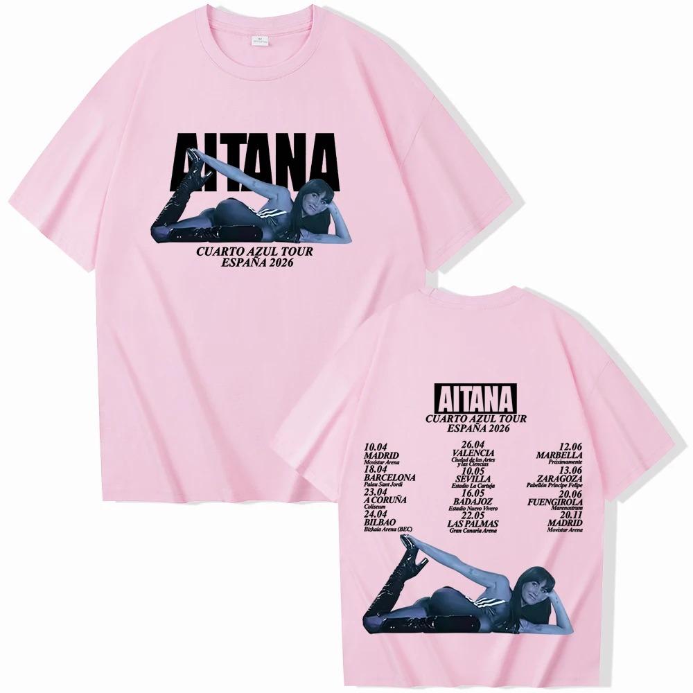 2026 Summer Fashion Aitana Cuarto Azul Tour T-shirt Unisex Women Harajuku Short Sleeve O-neck Hip Hop Streetwear Casual Shirt