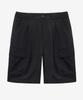 Mind Bridge [Air Cool] Mesh Semi-Wide Cargo Full Elastic Waist Black Half Pants