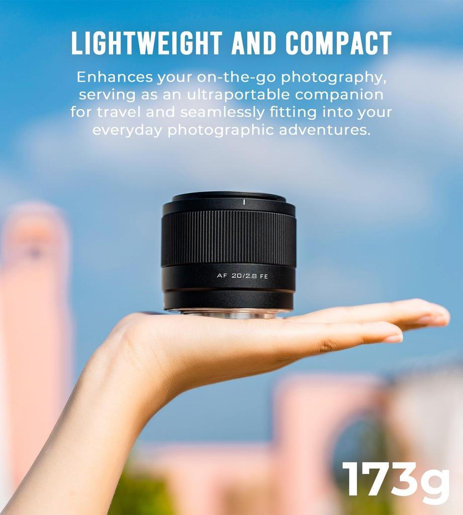 Viltrox 20mm Z Camera Autofocus Lens for Nikon Mirrorless Z9 F2.8 Lens, Full-Frame Compatible, Wide-Angle Z-Mount Cameras, Z5, Z6, Z7, Z6II, Z7II,