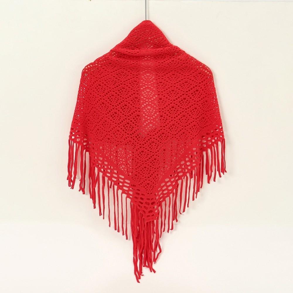 Retro Knitted Shawls Versatile Hollow Scarves Casual Women Shawls for Women