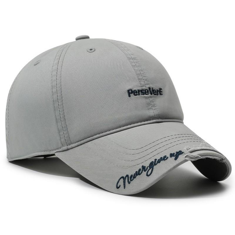 Pure cotton brim with letter embroidery holes baseball cap fashionable versatile face small cap men and women