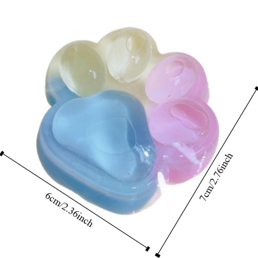 Three-color Rainbow Mini Cat Paw Squeeze Toy Poached Egg Pinch Decompression Toy Practical Jokes
