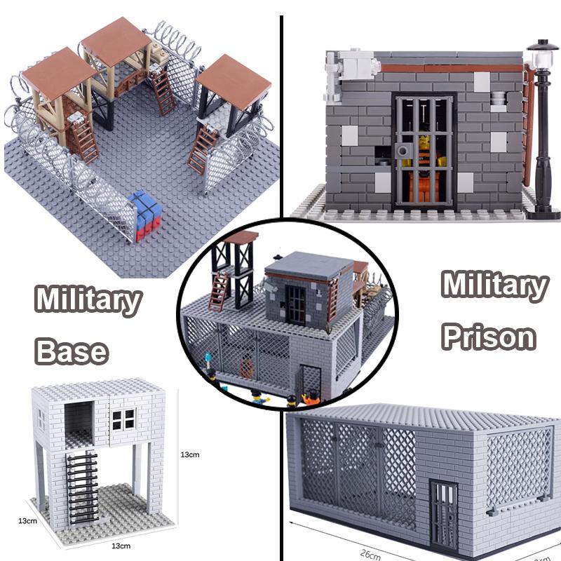 Конструктор MOC Военная Техника WW2 Армейский Солдат США Спитфайр Танк Бронированная Машина Истребитель BF109 Тюремная Клетка Игрушки