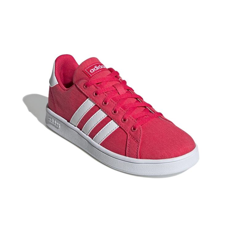 Adidas Neo GRAND COURT K Canvas Abrasion Resistant Low top Skateboard Shoes Pink Kids' FW3177