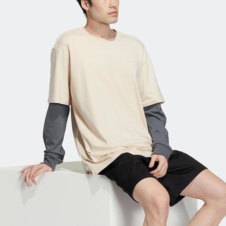 Adidas Футболка-подделка из двух частей с круглым вырезом и длинным рукавом Originals X Charr Collaboration, топы унисекс цвета Off-White HR3469