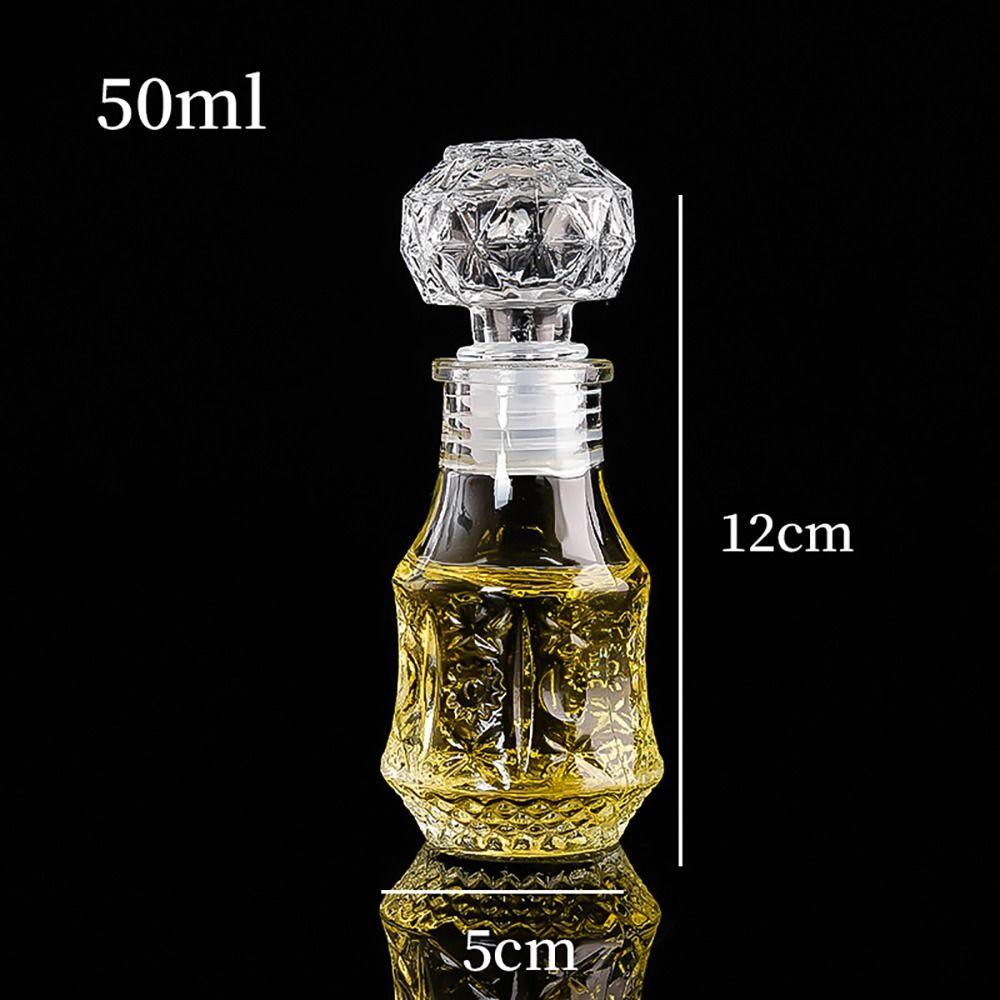 1Pcs Spirit Alcohol Liquor Wine Bottle Transparent Glass Bottle Mini Whiskey Decanter