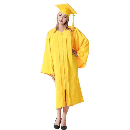 1 Set Unisex Graduation Robe Hat Set Front Zipper Loose Tassel 2024 Year Tag College Bachelor Doctor Master Graduation Ceremony Gown Cap Tassel Set