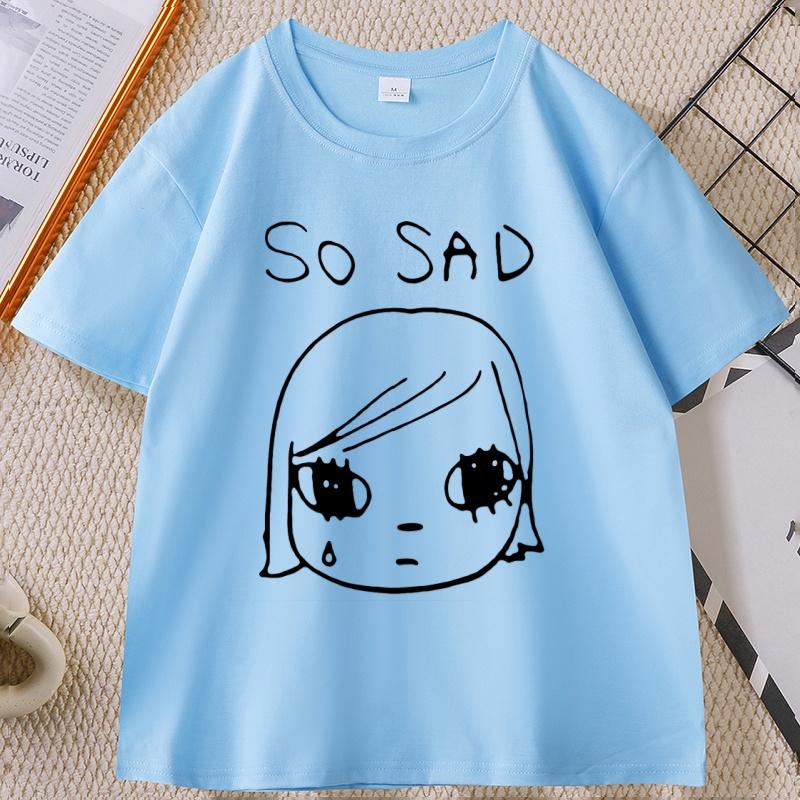Yoshitomo Nara Sad Vintage Tshirt Vintage Japan Party Cotton Short Sleeve Tshirt Unisex Women Casual Round Neck Printed Tees