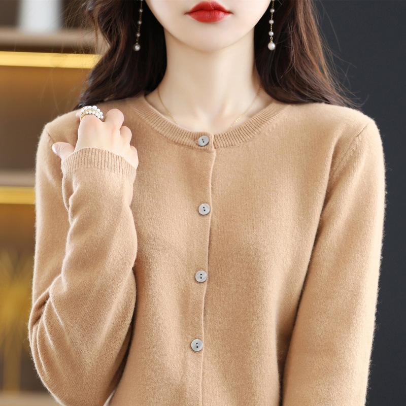 INDFS Женская мода Повседневный Осень Зима Однотонный Принт Длинный Рукав О-Образным Вырезом Свитера