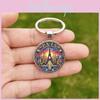 Paris Sunset Scene Keychain With Glass Pendant For Gift And Decoration