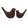 Creative Brown Glossy Ceramic Birds Figurines Home Decorations Accessories Party (Pack of 2, Brown)