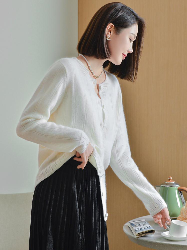 Женский кашемировый кардиган Qinghe кашемир 30% кашемир 70% шерсть осенне-зимний кашемировый кардиган мягкий и теплый