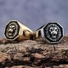 Domineering Retro Gilded Sun God Lion Head Stainless Steel Fashion Ring