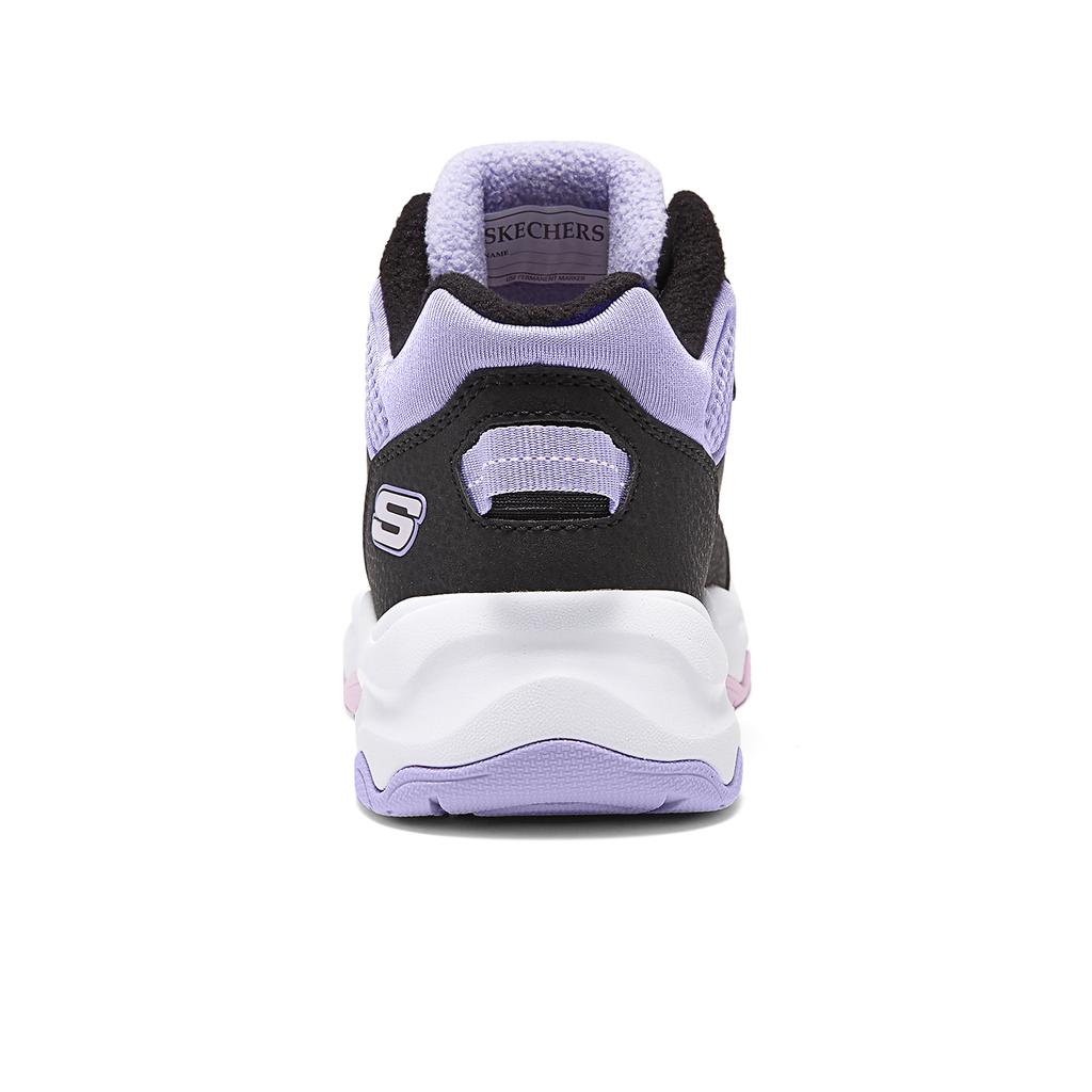 Skechers Детские простые удобные нескользящие прочные теплые высокие ботинки Детские ботинки Черный Лавандовый 303499L-BKLV
