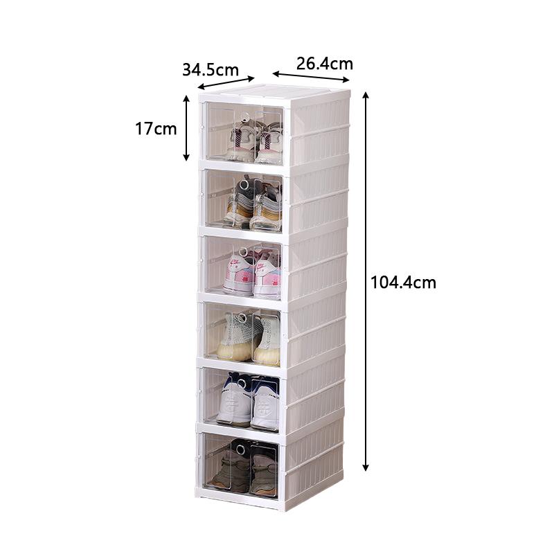 2/3/6 Layers Shoe Storage Box Foldable Sneaker Display Stand Plastic Drawer Transparent Shoe Cabinet Shoe Rack Shoe Organizer