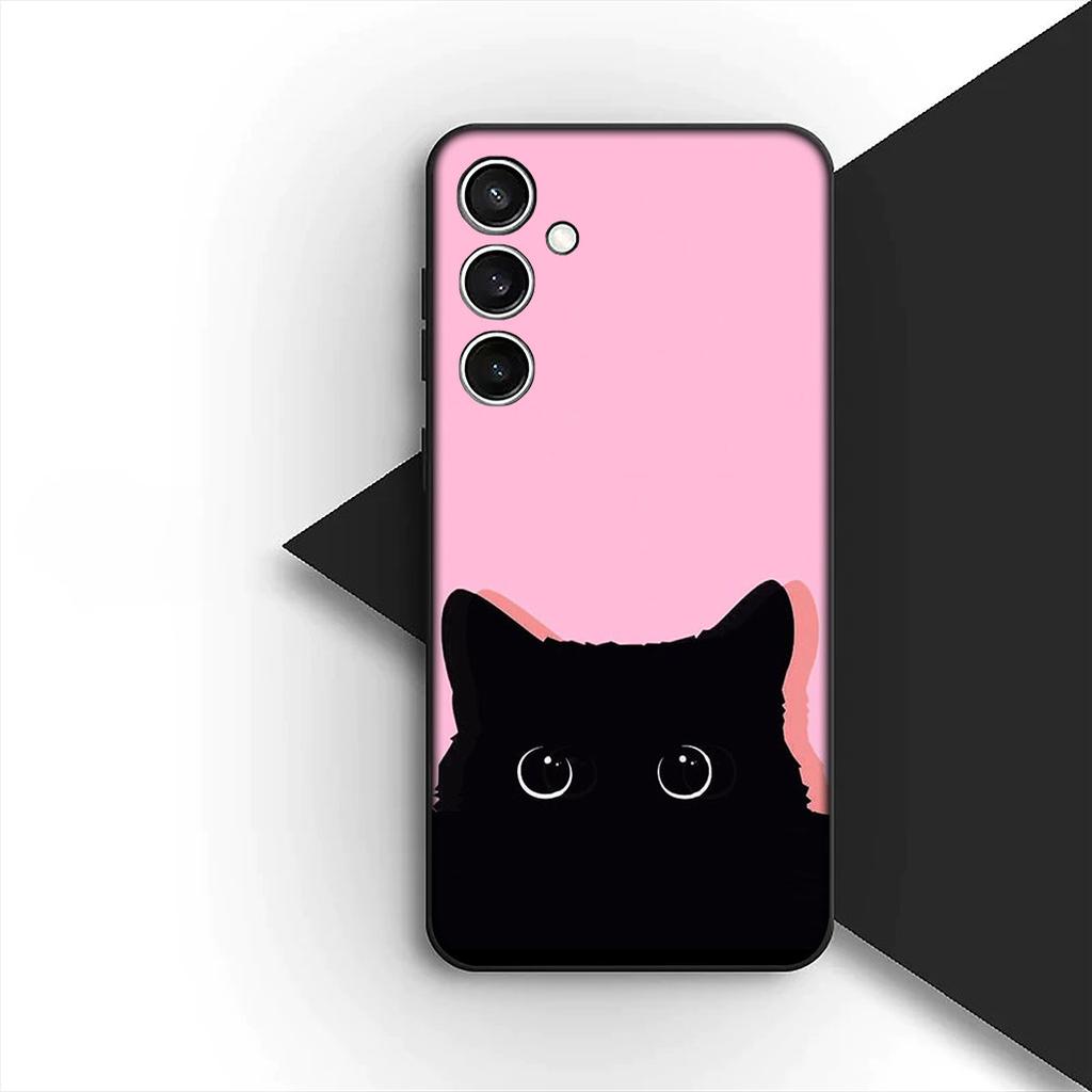 Soft Cover for Samsung Galaxy S20 S22 S21 FE Ultra Plus A07 A17 A15 A16 A25 A57 A37 Casing Phone Case Comics Cat Meow Lovely