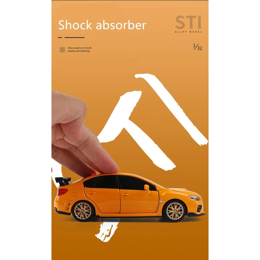 1/32 Модель спортивного автомобиля из сплава Subaru WRX STI Литая под давлением Имитация Металлическая игрушка Модель гоночного автомобиля Коллекция Звук и свет Детский подарок