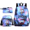New Schoolbag Animation Three-piece Set Heat Transfer Schoolbag Small Shoulder Pencil Bag Primary and Secondary School Students Backpack