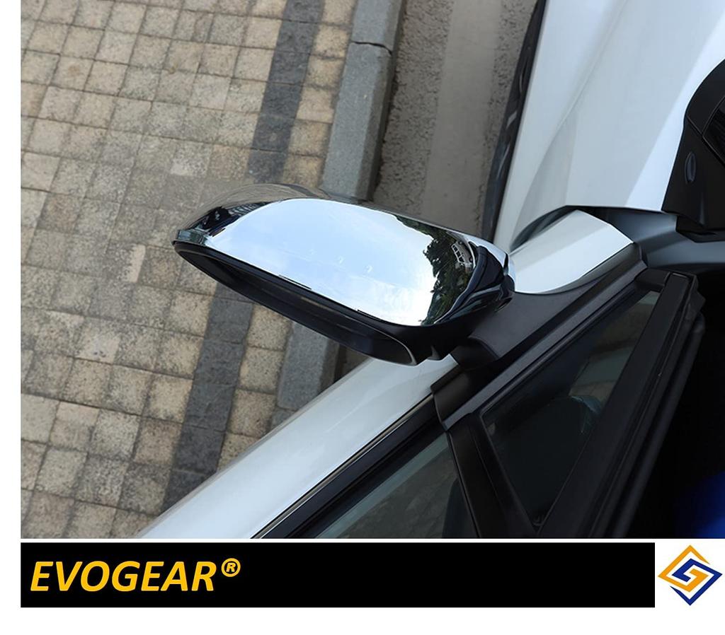 E160 EVOGEAR Накладка на зеркало заднего вида, совместимая с Toyota Prius - C-HR, Camry, (Хром)