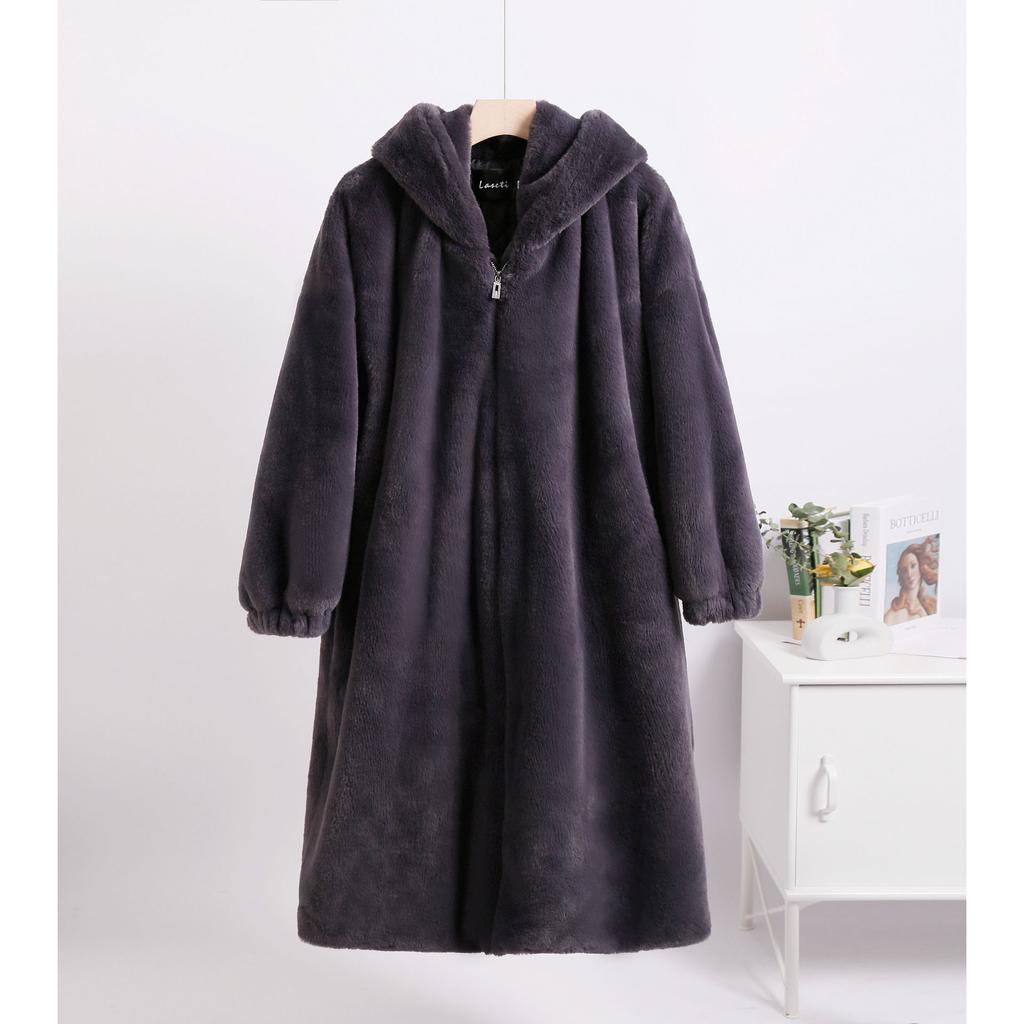 Winter Oversize Faux Fur Coat Winter Jackets Long Fur Jacket Hooded Overcoat Women Parka Thick Warm Plush Coat