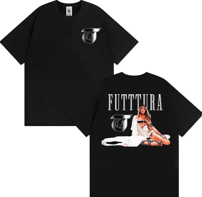 Tini Stoessel Futtura Album Tour 2025 Merch TShirt Unisex Hip Hop Vintage Trendy Tee Pure Cotton Loose Plus Size TShirt