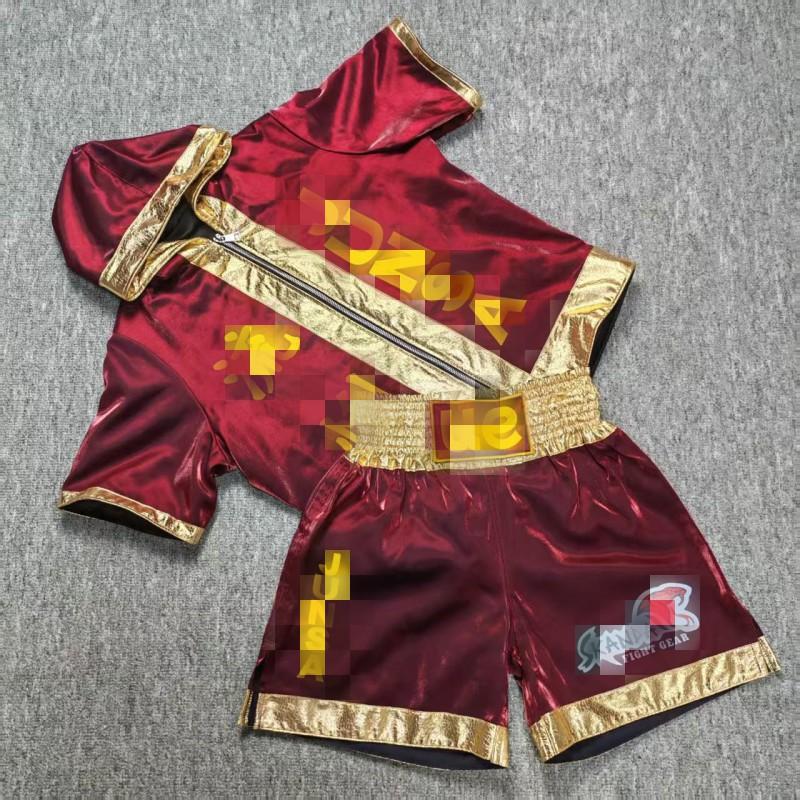 Унисекс Боксерский Халат с Капюшоном MMA Muay Thai Входная Накидка Боевая Экипировка Мужчины Женщины S-XXXL