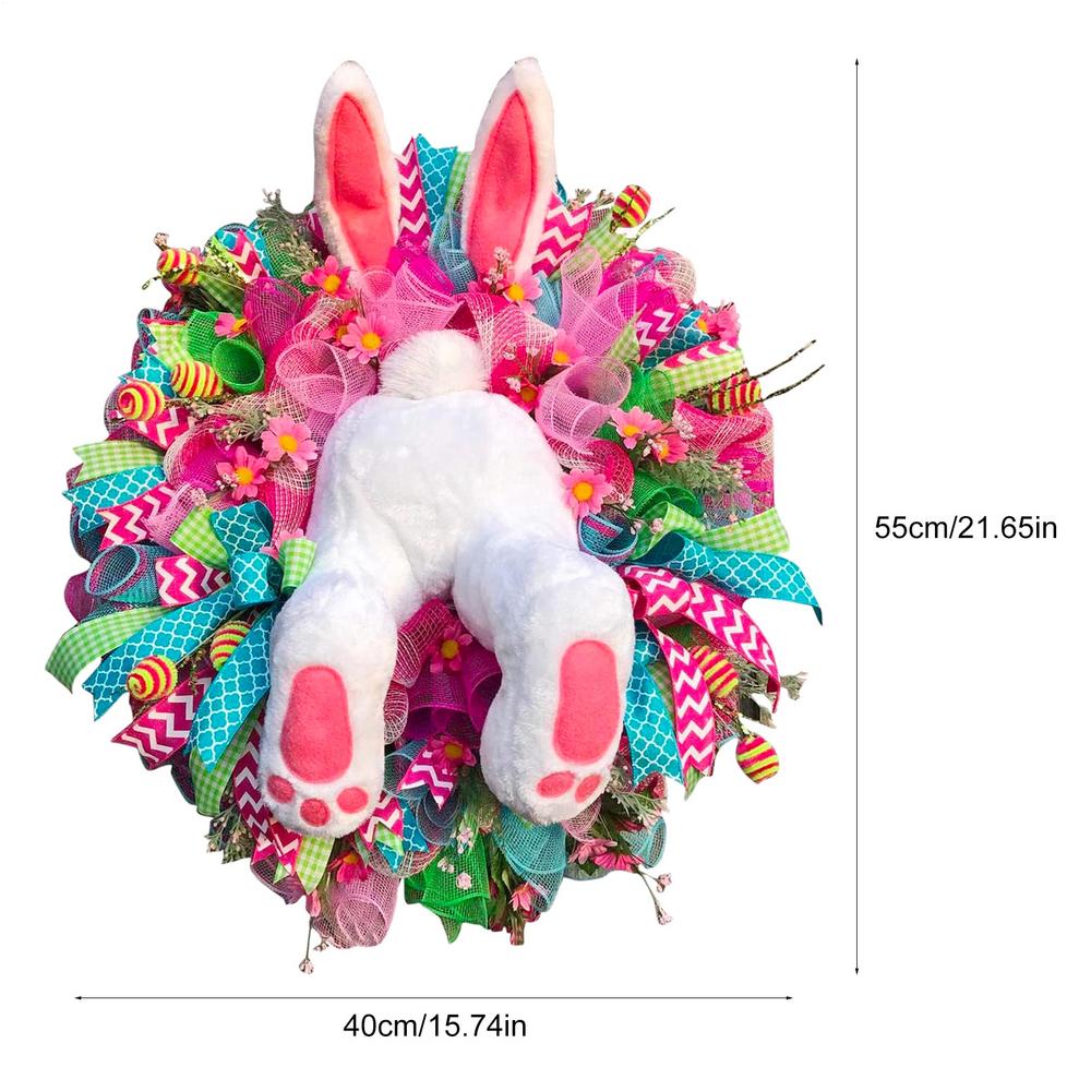 2025 New Easter Bunny Wreath Door Garland Pendant Garland Decoration Happy Bunny Home Party Creative Garland Easter Decor