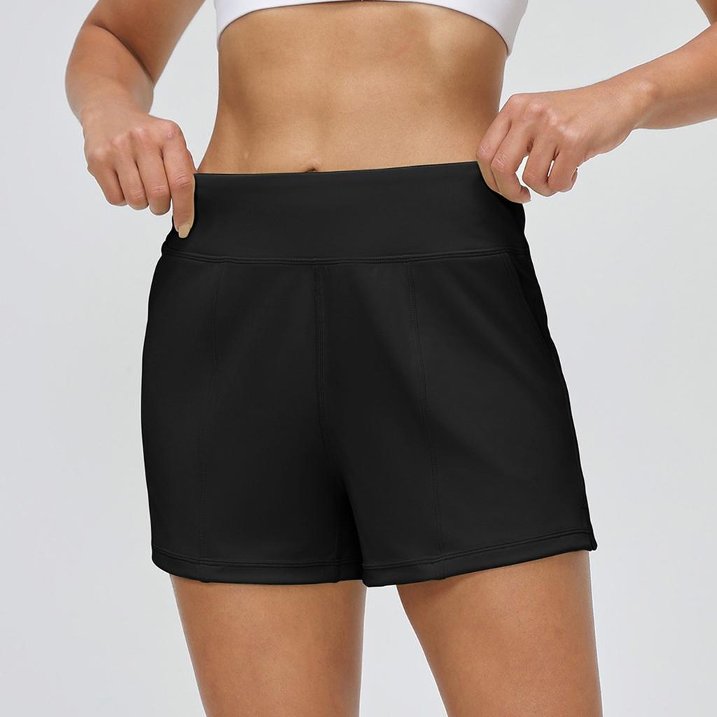 Женские шорты с высокой талией длиной до колена с карманами для женщин, йоги, ходьбы, бега, спортивных шорт для спортзала