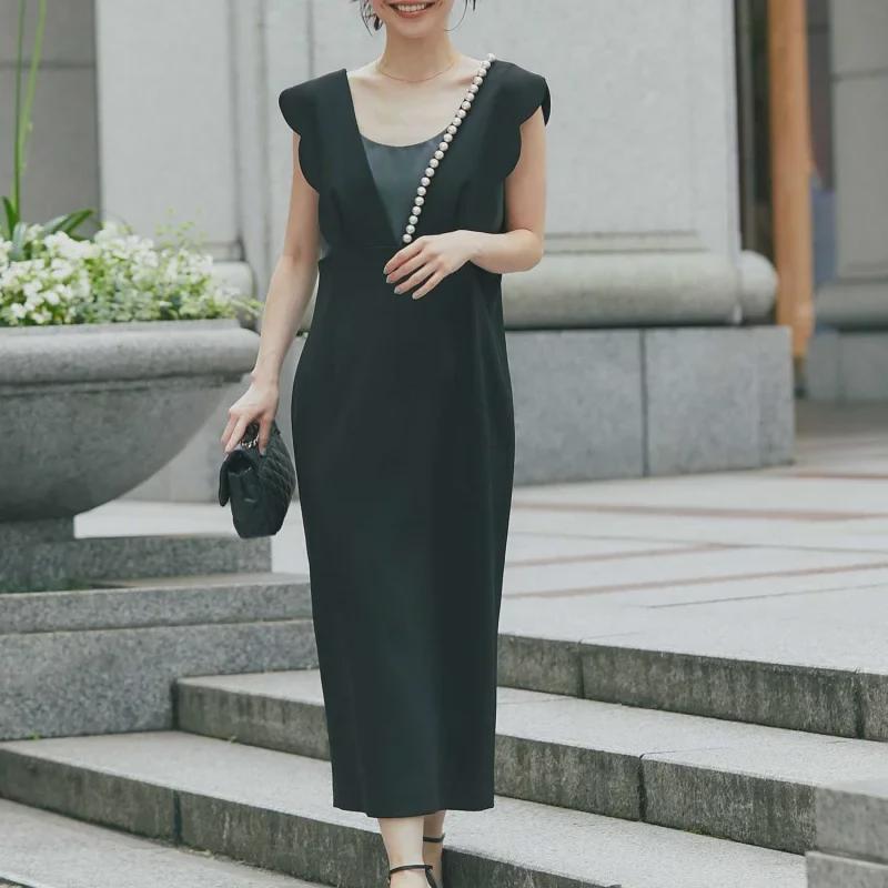 Женская юбка-жилет с жемчужной отделкой и авангардным декором