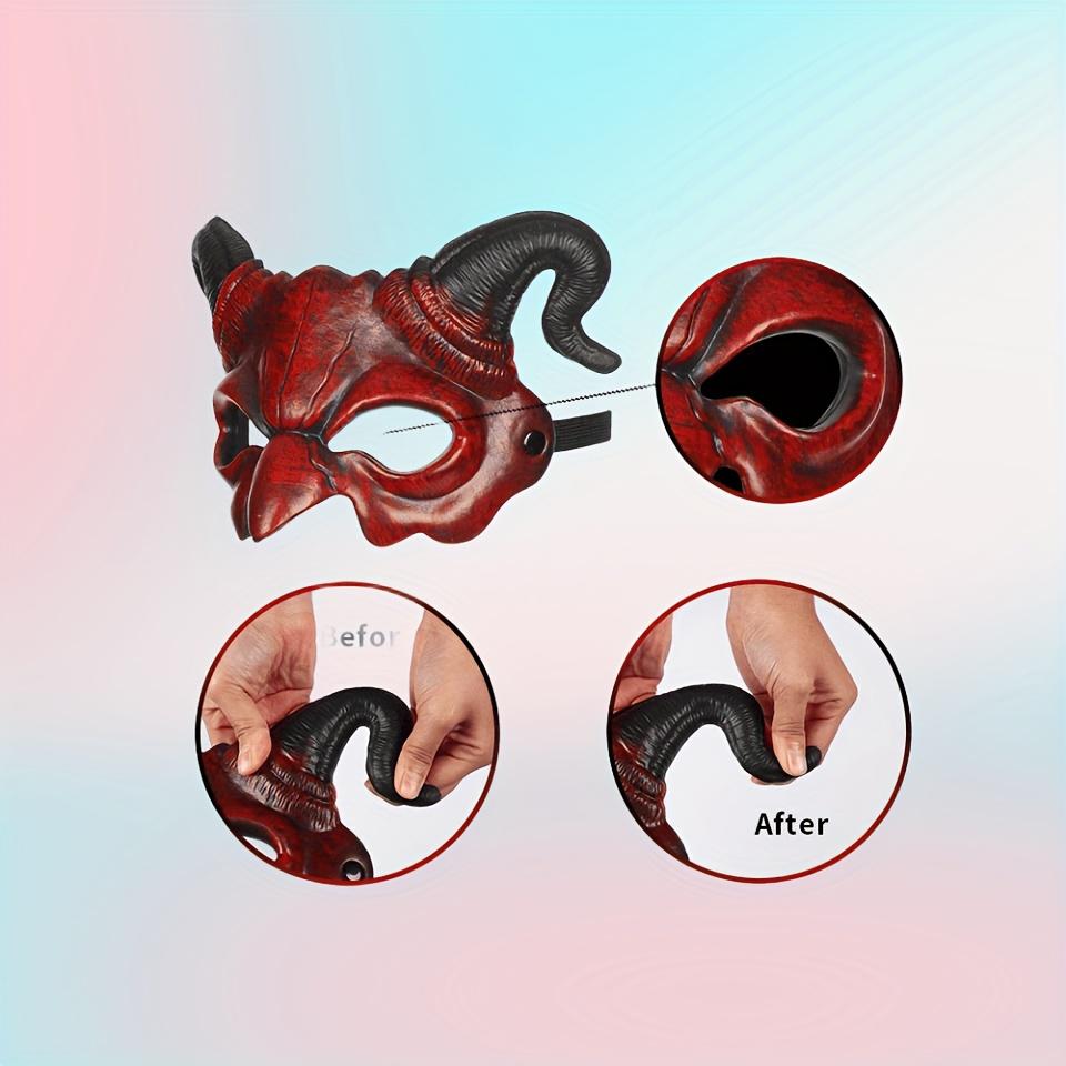 Премиум-классный реквизит для костюма готического дракона в стиле панк, реалистичные красные и черные крылья злого дракона и полумаска бычьего дьявола с