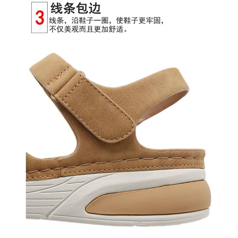 Легкие сандалии повседневные спортивные удобные толстые подошвы с липучками женские туфли большого размера