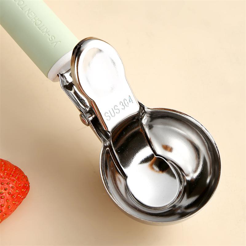 Ложка для мороженого из нержавеющей стали 304, копатель, антипригарная, для арбуза, фруктовых шариков, йогурта, многофункциональный инструмент для кухни, бара
