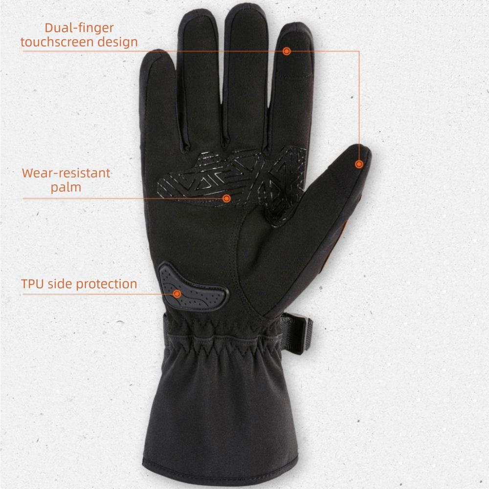 1Pair Touch Screen Motorcycle Gloves Waterproof Biker Gloves for Cycling,Hiking,Running,Driving