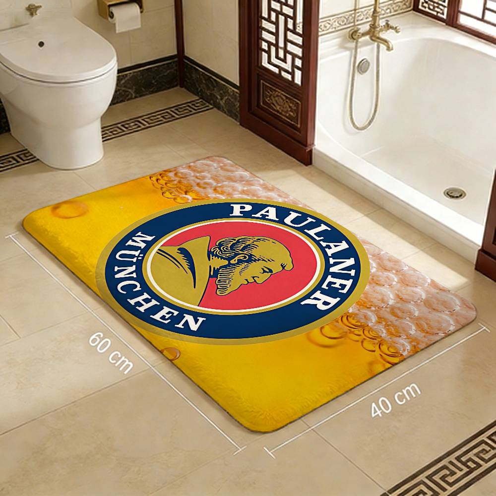 German Beer Paulaner Entrance Door Mat Washable Non-Slip Living Room Sofa Chairs Area Mat Kitchen Welcome Doormat