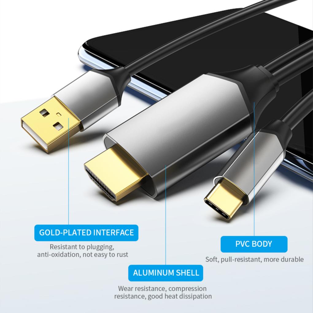 Кабель-адаптер-конвертер Type C 3.1 4K HD для телевизора для S9/S8/Note 9 USB-C HDMI-совместимый
