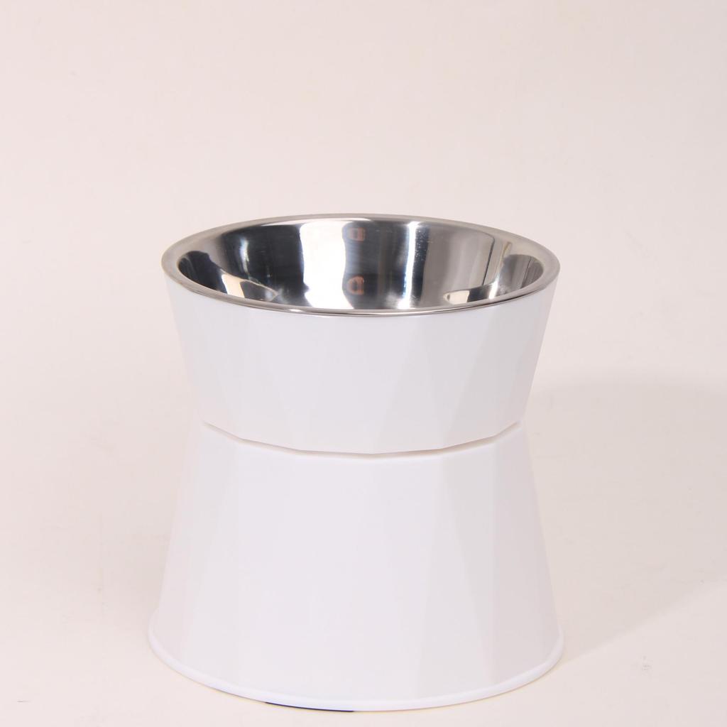 High-Leg Cat Bowl with Neck Protection, Stainless Steel, Anti-Black Chin Design