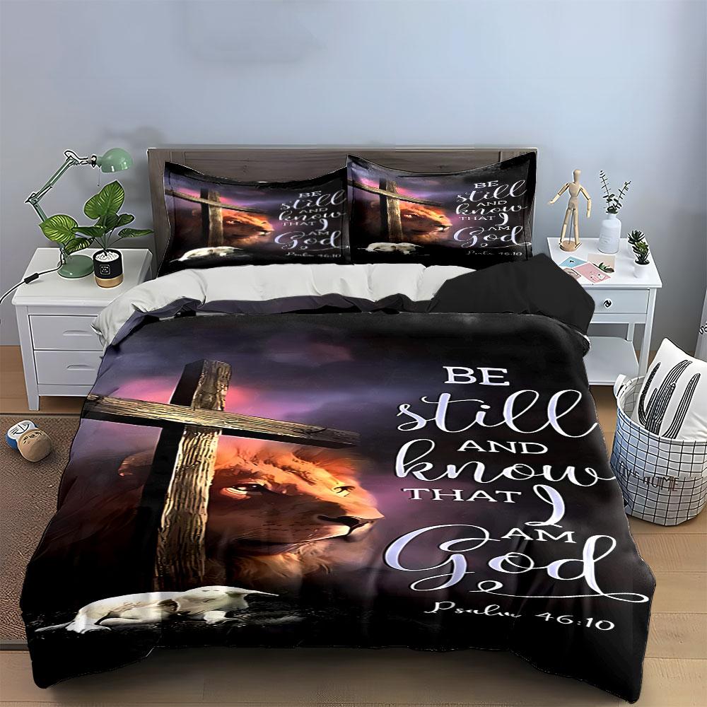 "Be Still and Know Bedding Set" Bedding Duvet Cover Set Duvet Cover Pillowcases (1 * Duvet Cover 2 * Pillowcases, without duvet insert)