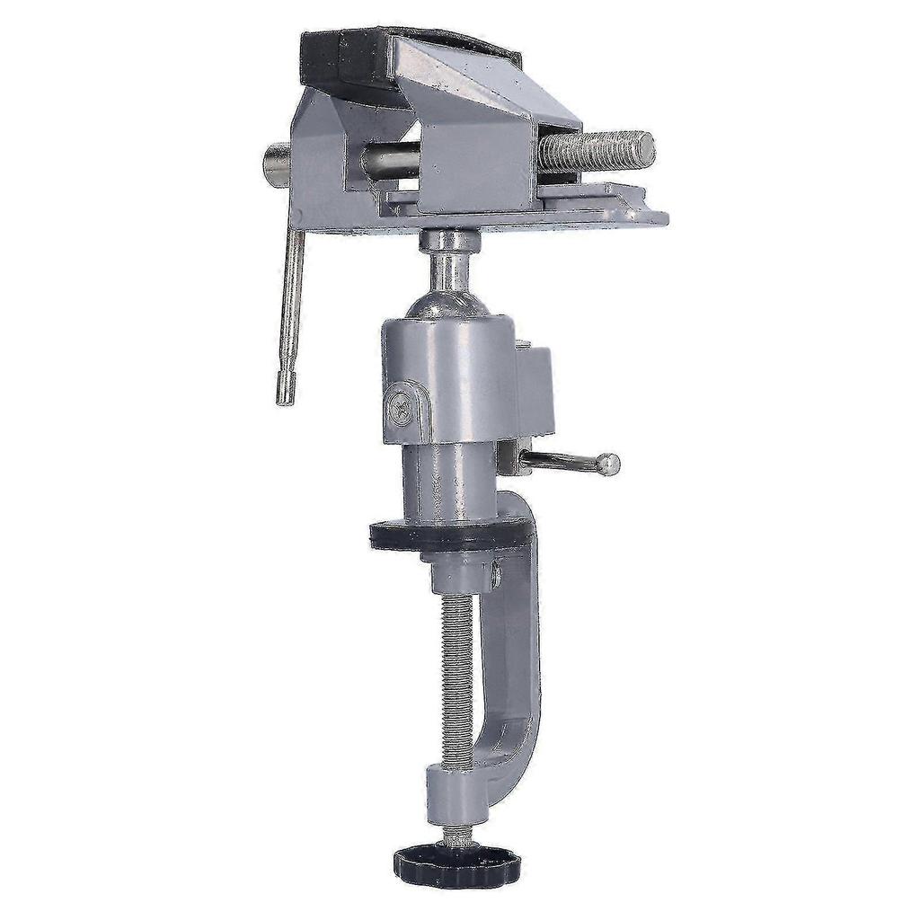 Universal bench vise, made of aluminum alloy, 360° rotating, small and stable, suitable for woodworking and gardening.