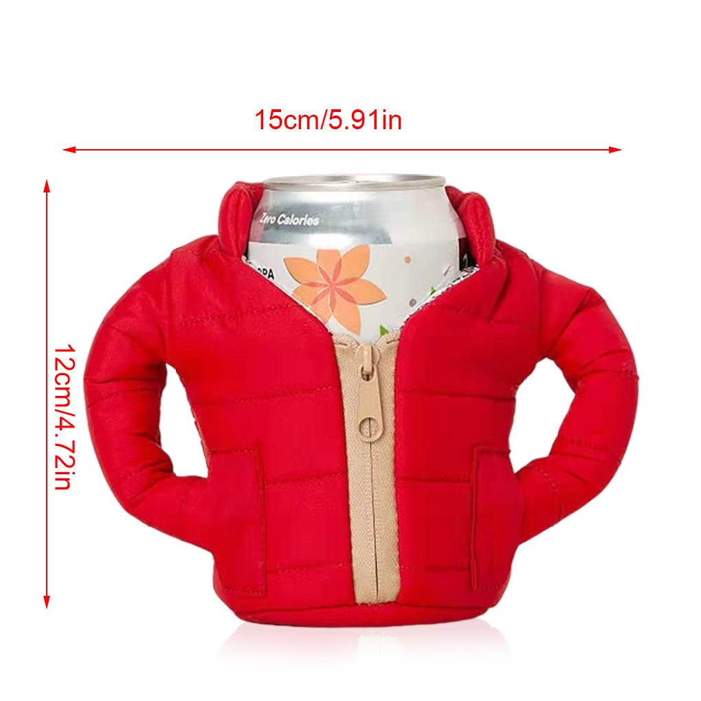 Мягкое мини-пальто может служить чехлом для бутылки с напитком, рукавом для кофейных кружек, оберткой для напитка, бытовыми принадлежностями, поделками, украшением, персонализированным