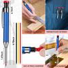 Long Head Nib Deep Hole Woodworking Metal Solid Carpenter Mechanical Pencil Set with Sharpener Construction Marking Scriber Tool