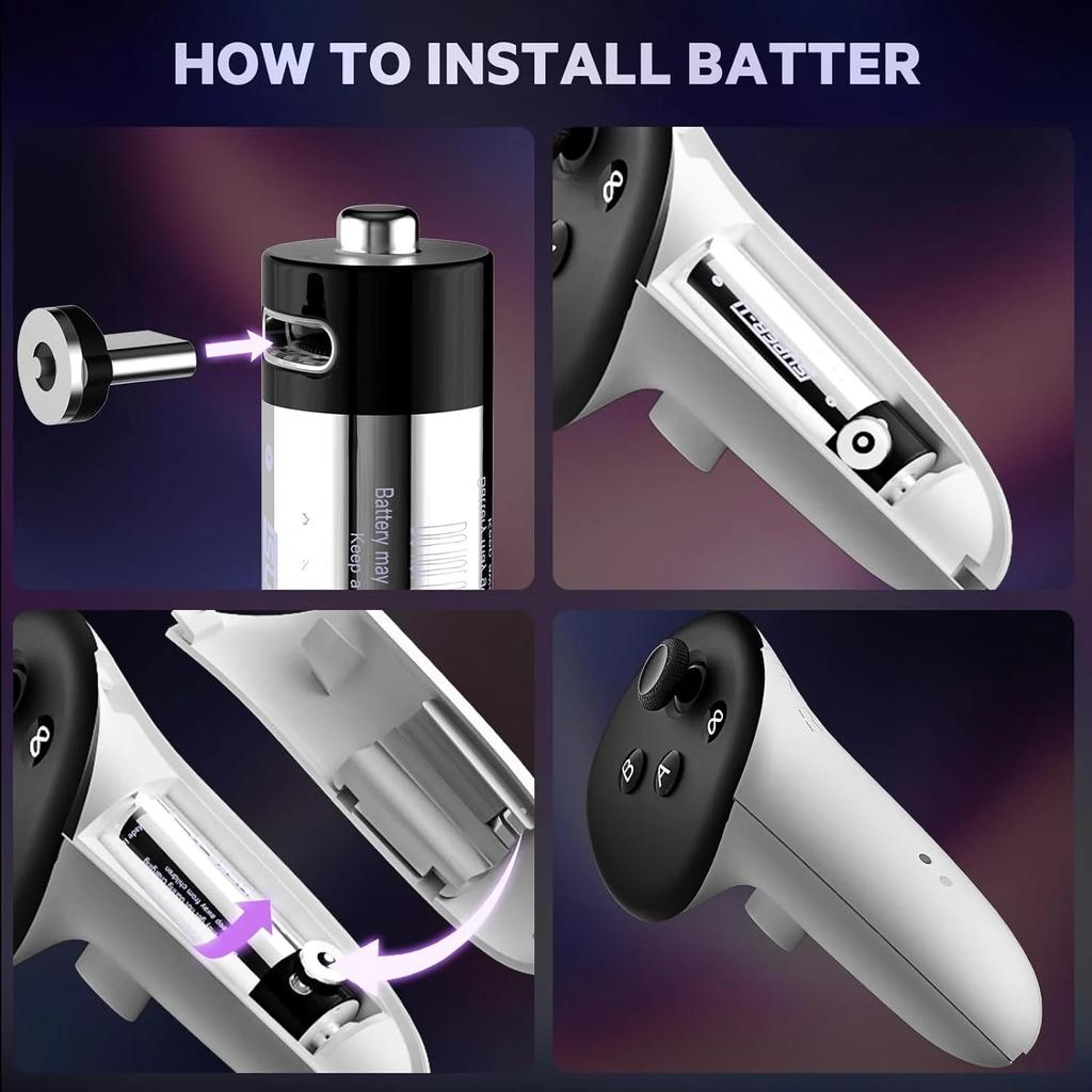 Зарядная база для Meta Quest 3 VR, беспроводная зарядная стойка с RGB-подсветкой, зарядная база, 2 перезаряжаемых аккумулятора для Oculus/Meat Quest 3