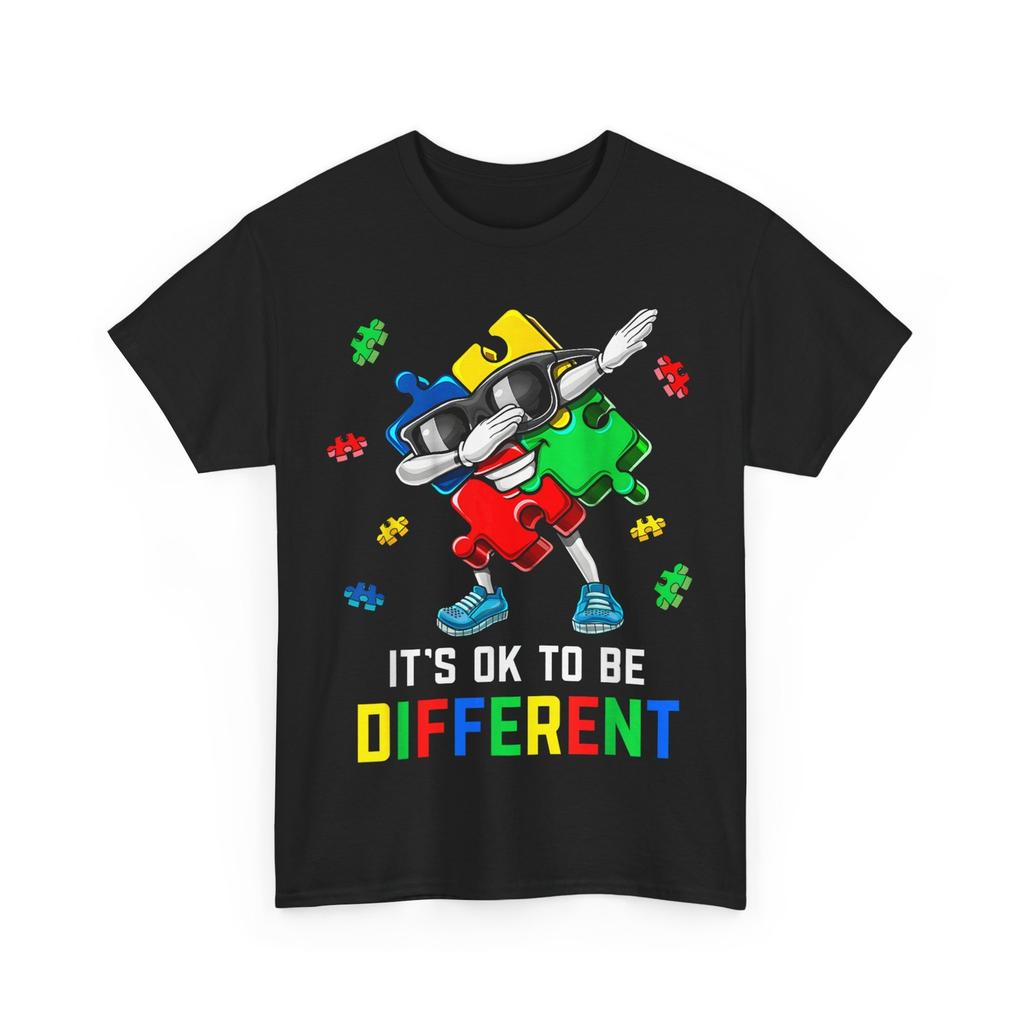 Autism Awareness T-shirt, It’s OK To Be Different Dabbing Puzzle Pieces Shirt