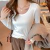 Women's Autumn/winter U-neck Slim-fit Long-sleeved Base Top