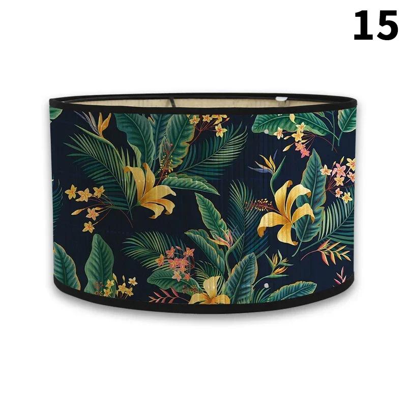 E27 Винтажные абажуры с цветочным принтом из бамбука ручной работы, чехол для лампы для бара, кафе, настенный светильник, люстра для домашнего декора