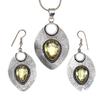 Lemon Topaz Gemstone Mother's Day Jewelry Pendant Earring Set
