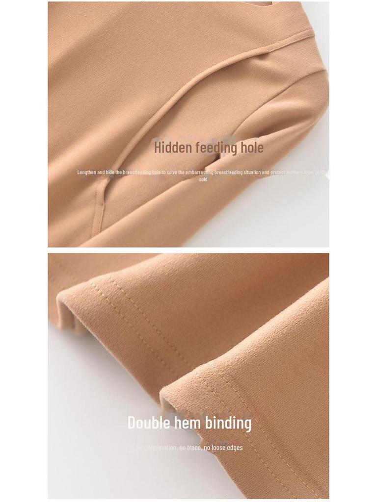 Женский самонагревающийся бархатный термотоп для беременных - Осенняя одежда для кормящих мам