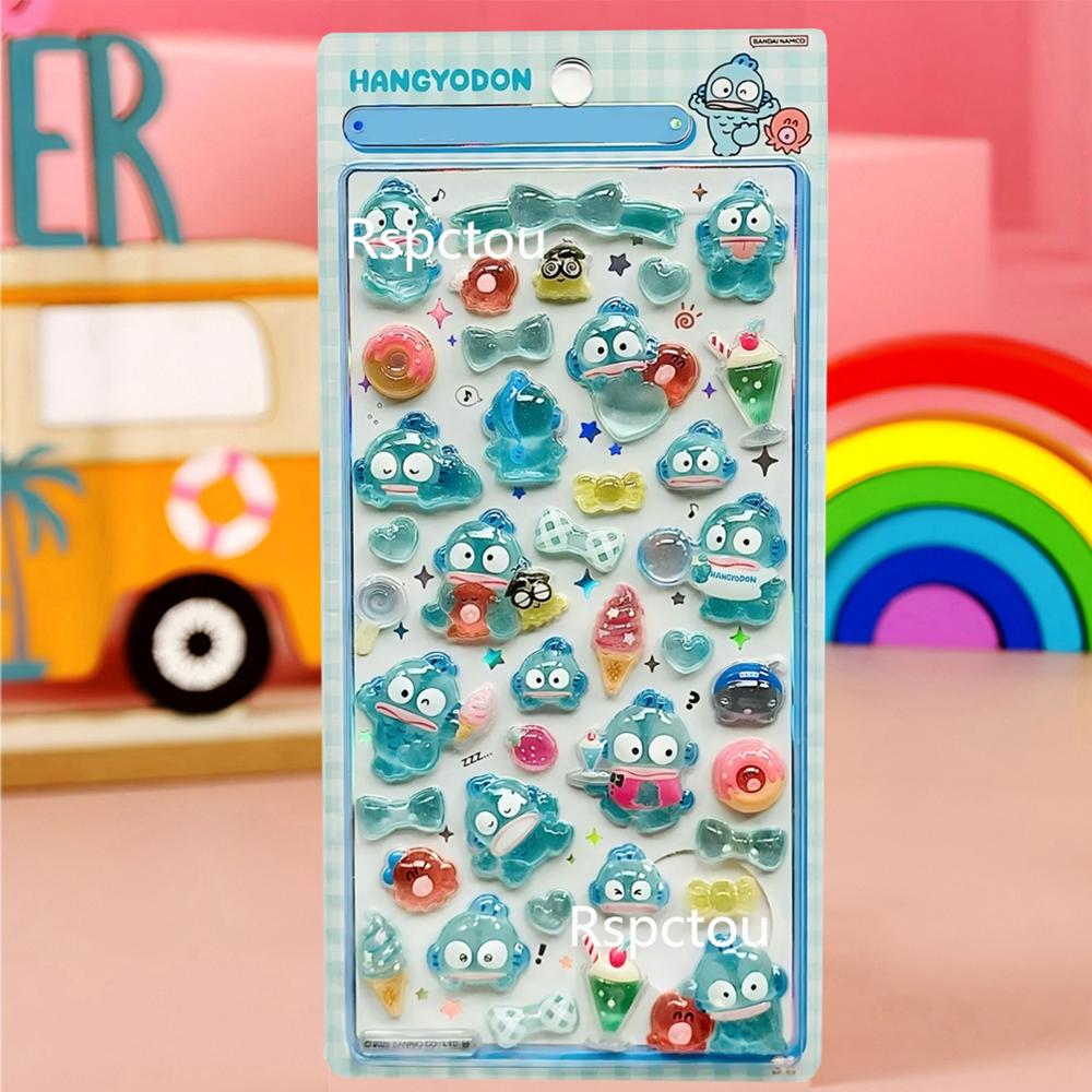 Cute Sanrio 3D Relief Stickers Aesthetic Kuromi Cinnamoroll My Melody Jelly Sticker Kawaii Decoration Bubble Decals Toys Gifts