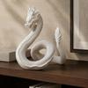 Белая Статуэтка Китайского Дракона, 3D Печатная Восточная Фигурка Дракона, Коллекционная Скульптура Дракона для Украшения Настольного Компьютера Книжной Полки